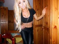 Beautiful woman showing